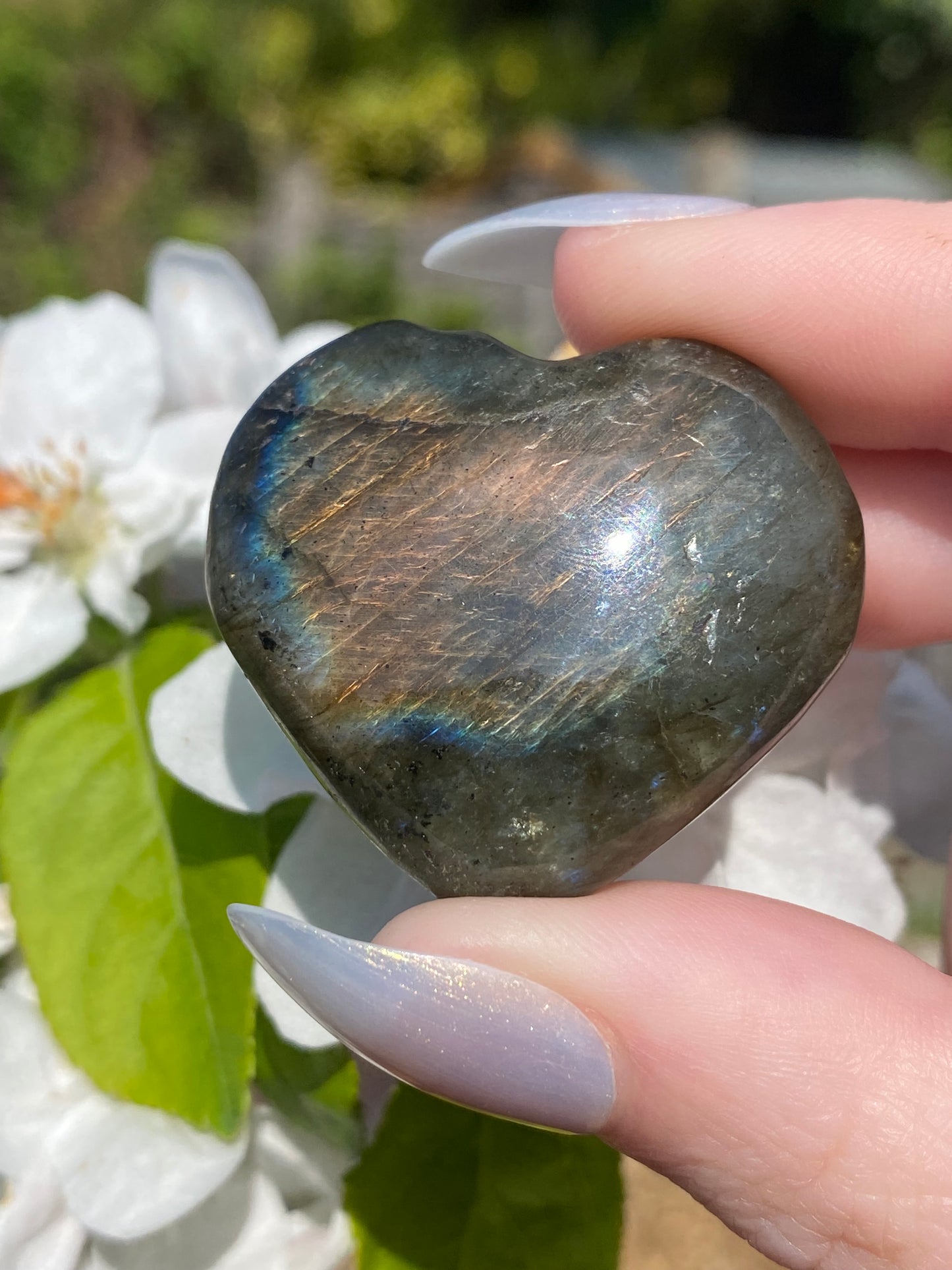 Labradorite Heart