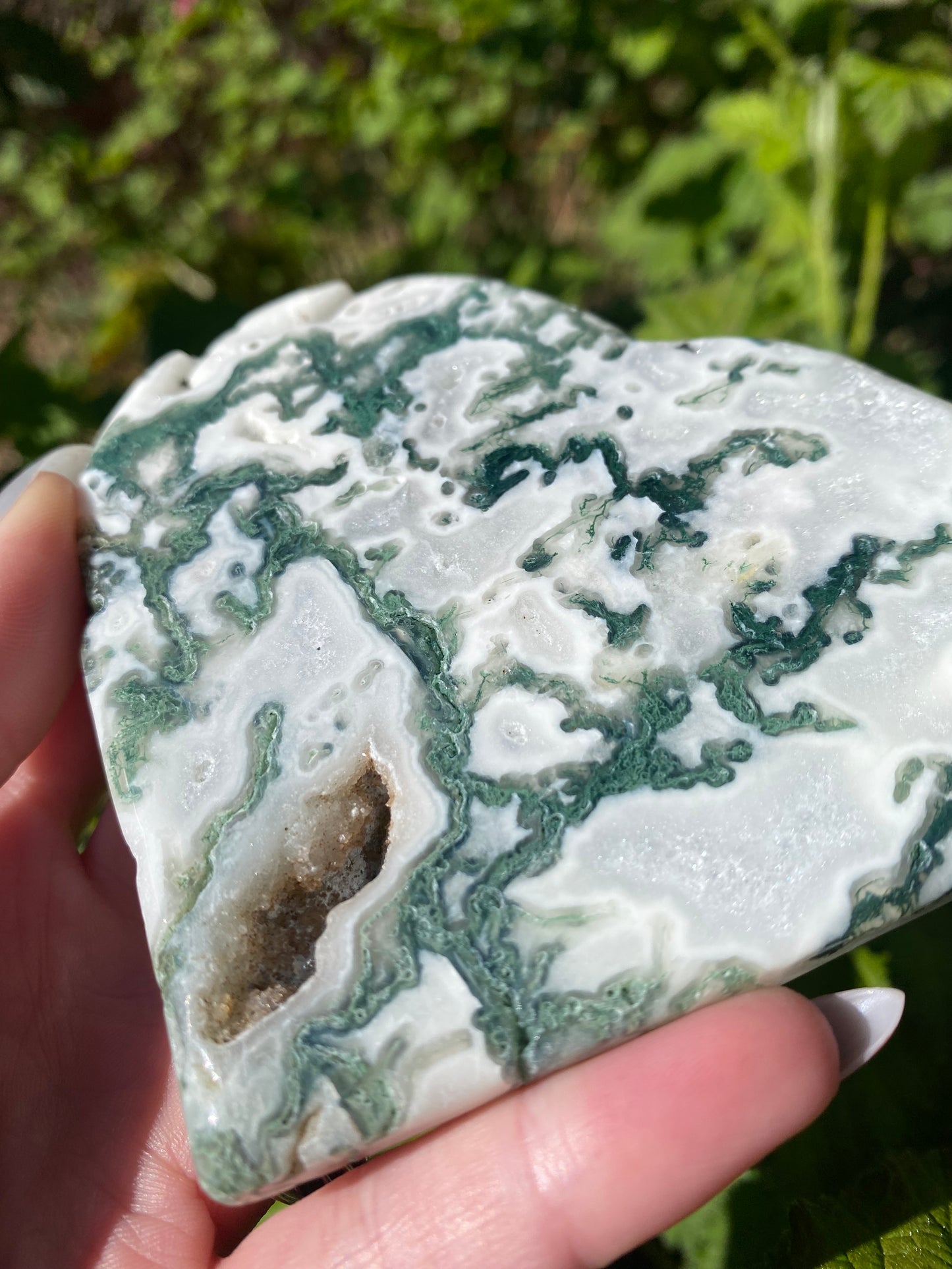 Moss Agate Heart Slab