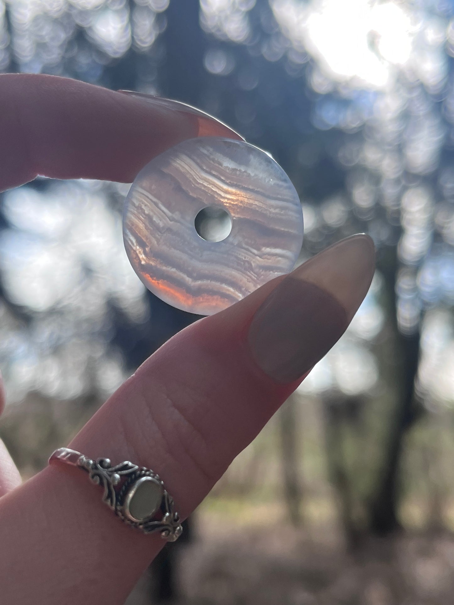 Blue Lace Agate Doughnut
