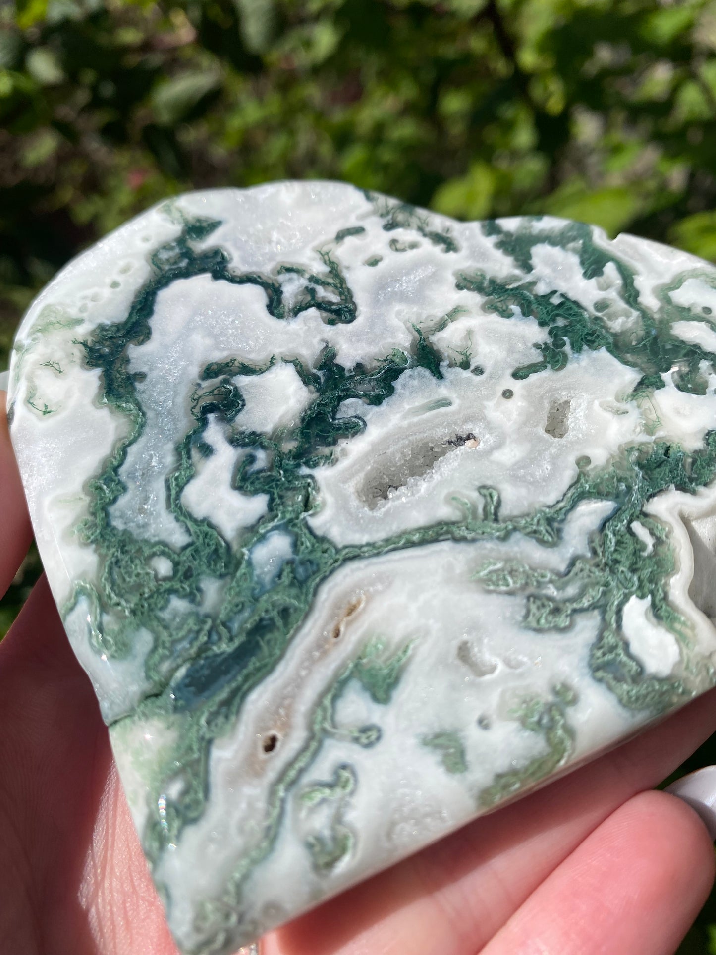 Moss Agate Heart Slab