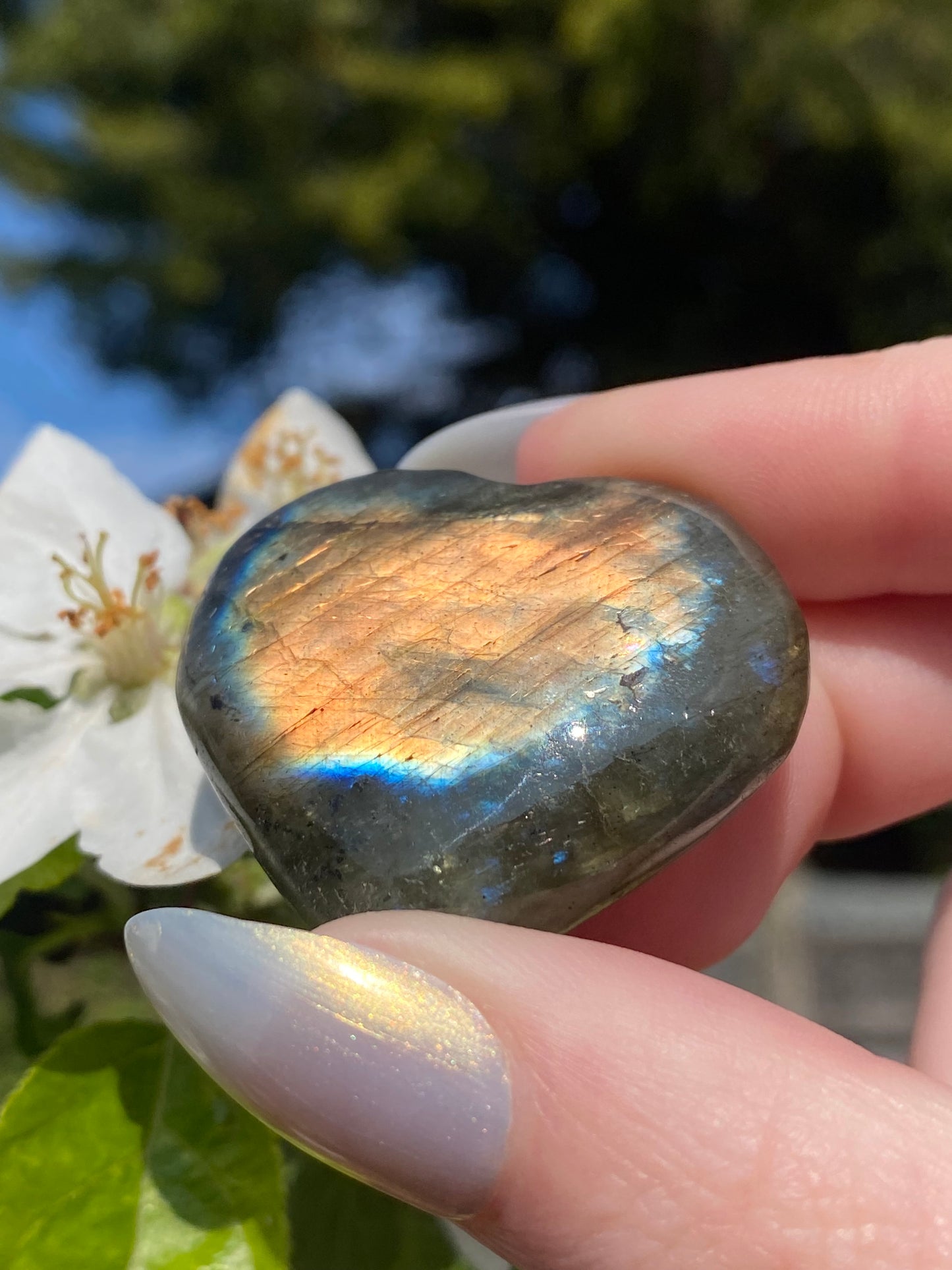 Labradorite Heart