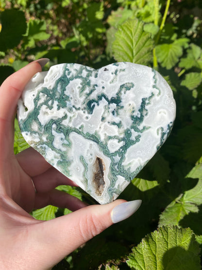 Moss Agate Heart Slab