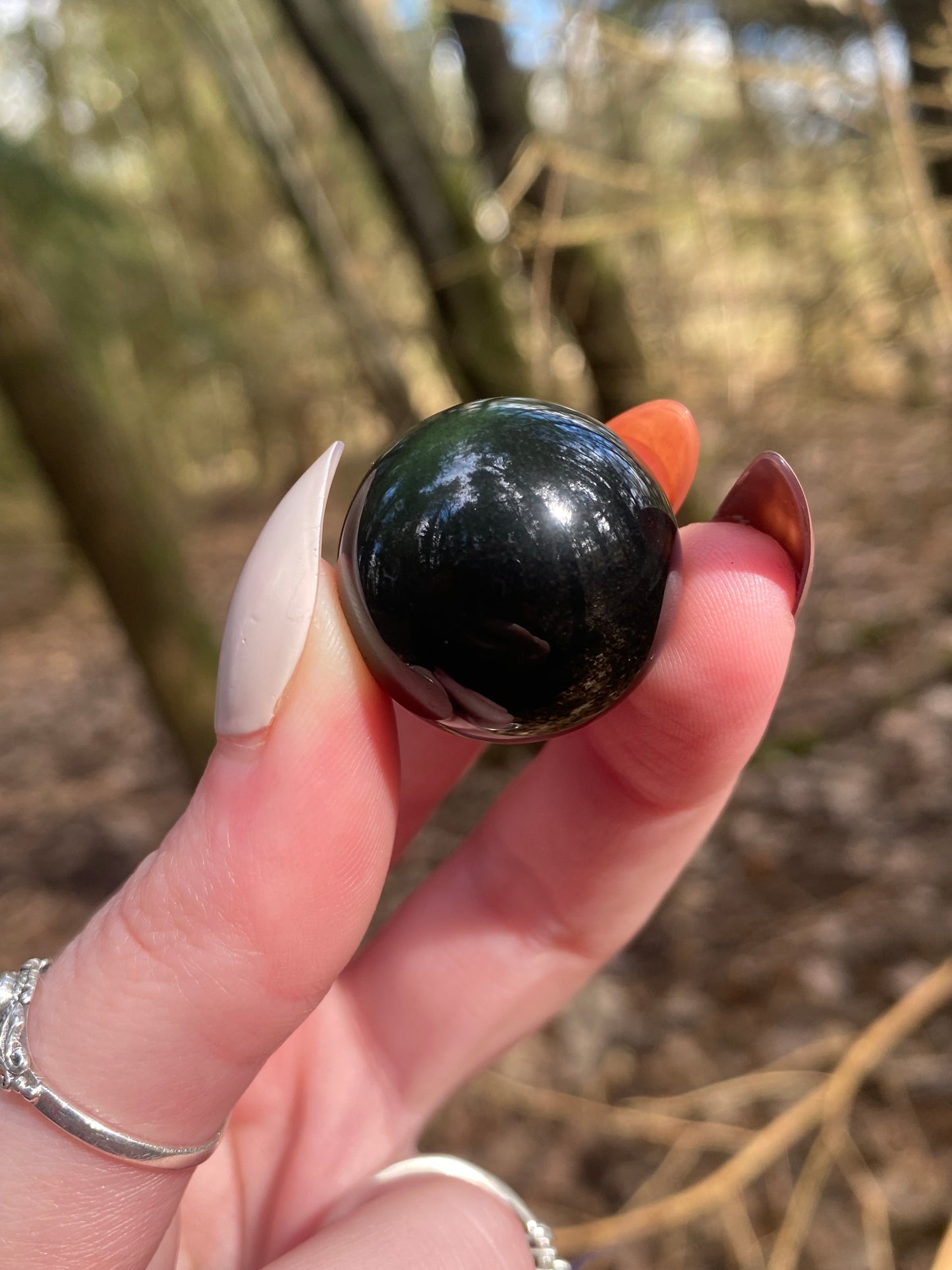 Rainbow Obsidian Sphere