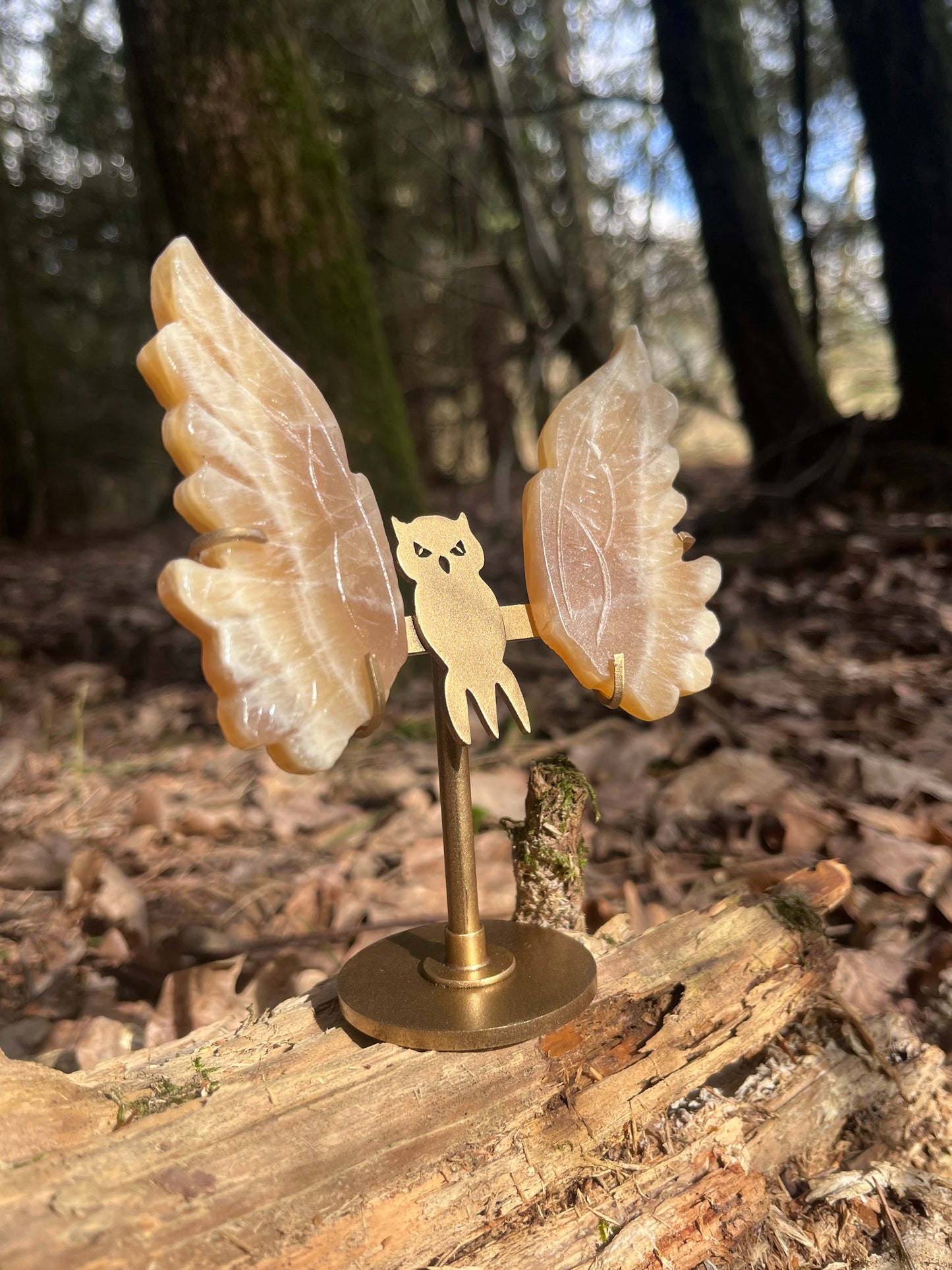 Orange Calcite Owl Wings