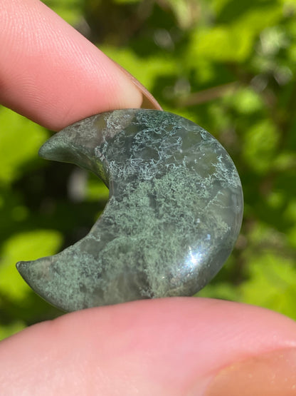 Moss Agate Mini Moon