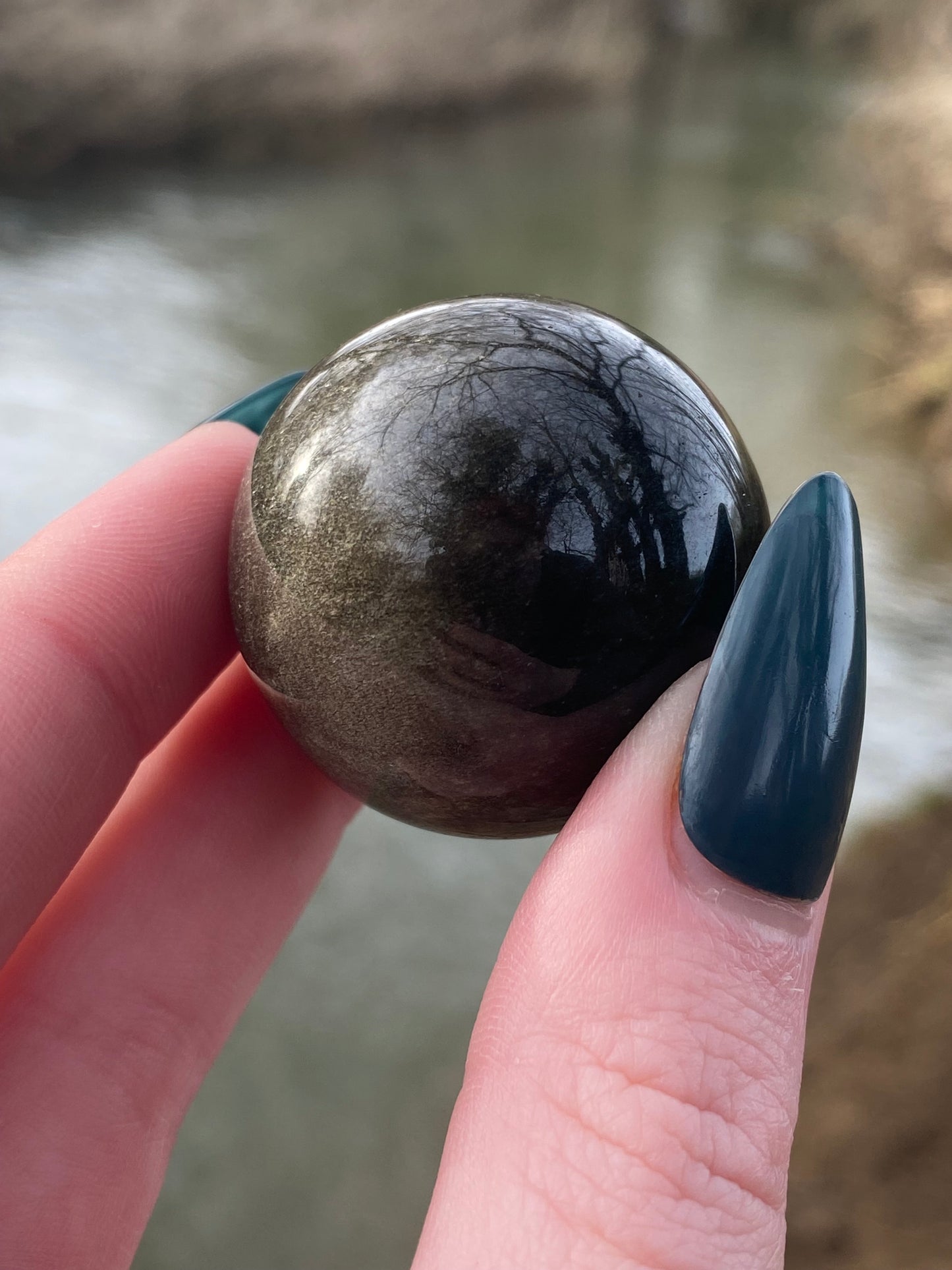 Golden Obsidian Sphere